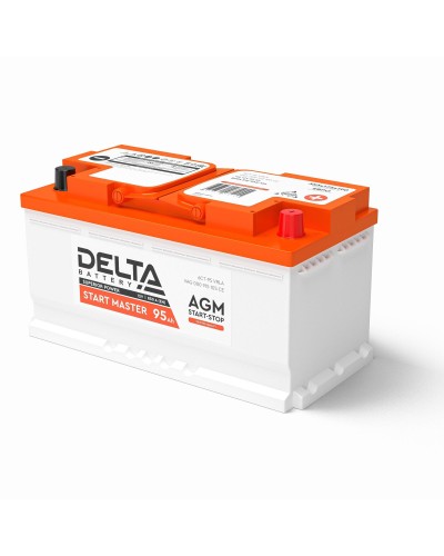 Delta START MASTER AGM 1295 (95 Ah). Аккумулятор автомобильный герметичный свинцово-кислотный. Delta в Альметьевске