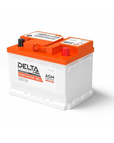 Delta START MASTER AGM 1260 (60 Ah). Аккумулятор автомобильный герметичный свинцово-кислотный. Delta в Альметьевске