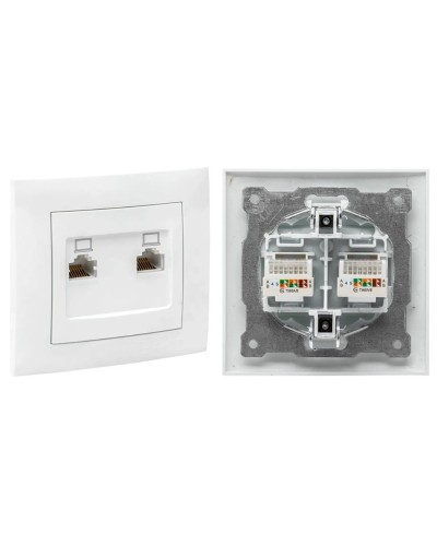 Валенсия розетка комп RJ-45 2-местная (EWK02-035-10). Розетка комп RJ-45 2-местная. EKF в Альметьевске