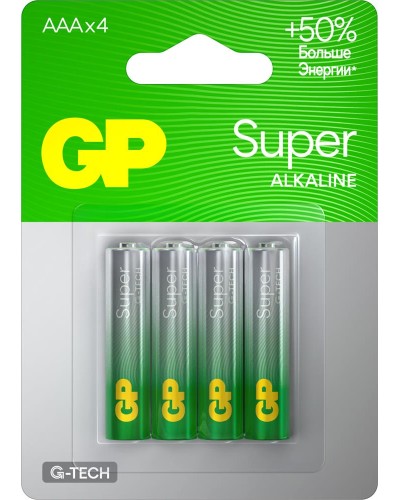 GP Super Alkaline 15A AA (GP 15AA21-2CRSBC4), упак. 4 шт. БЛИСТЕР. Алкалиновые батарейки. GP Batteries в Альметьевске