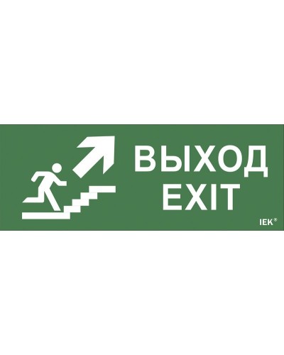 Самоклеящаяся этикетка Выход/лестница вверх/фигура (LPC10-1-24-09-VLVVF). Самоклеящаяся этикетка 240х90 мм. IEK в Альметьевске