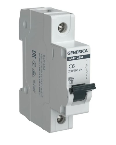 GENERICA ВА47-29М 1P C 6А 4,5кА (MVA21-1-006-C-G). Автоматический выключатель. IEK в Альметьевске