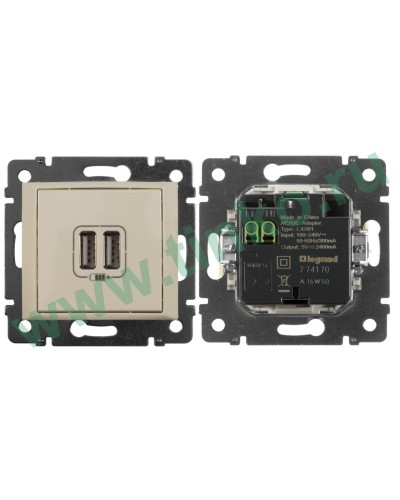Розетка Valena двойная, USB, слоновая кость (774170). Розетка. LegranD в Альметьевске