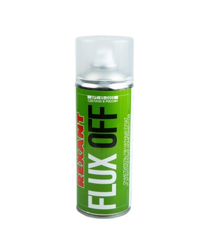 Очиститель печатных плат FLUX OFF, REXANT, 400 мл, аэрозоль (85-0003): Баллон с очистителем в Альметьевске