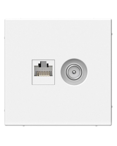 ArtGallery розетка двойная RJ45+TV, кат. 5Е, скрытой установки, механизм, белый (GAL000189). Розетка компьютерная + TV. Systeme Electric в Альметьевске