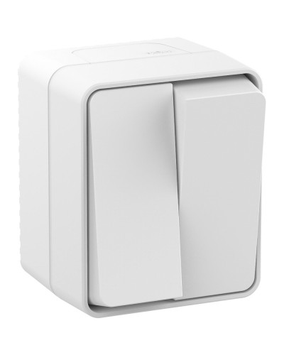 AtlasDesign PROFI54 выключатель 2-клавишный, открытой установки, белый (ATN540151). Выключатель. Systeme Electric в Альметьевске