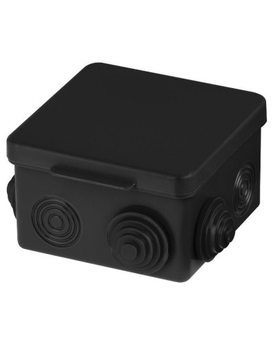 Распаячная коробка ОП 80х80х50мм, крышка, IP54, 7вх., черная TDM (SQ1401-0912). Распаячная коробка ОП. TDM ЕLECTRIC в Альметьевске