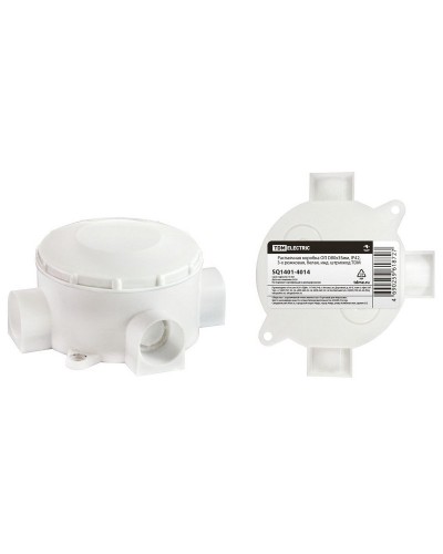 Распаячная коробка ОП D80х35мм, IP42, 3-х рожковая, белая TDM (SQ1401-4014). Распаячная коробка ОП. TDM ЕLECTRIC в Альметьевске
