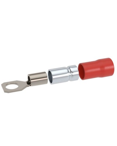 Наконечник НКИ 0,25-1,5 М6 (D6,4мм) с отверстием под винт (100 шт) (2A6P-DS-PVC). Наконечник с отверстием под винт и изолированным фланцем ПВХ, двойная гильза. ДКС в Альметьевске