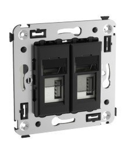 Розетка USB в стену Avanti черный квадрат (4402543). Розетка USB. ДКС в Альметьевске