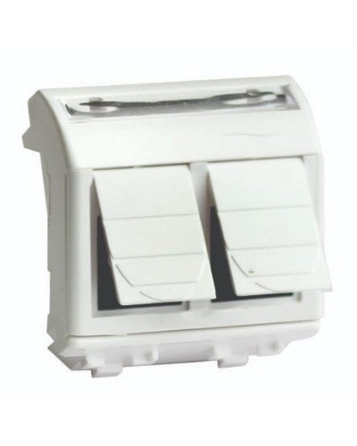 Розетка RJ-45 Brava 2 модуля слоновая кость (75459S): Розетка компьютерная с двумя разъёмами в Альметьевске