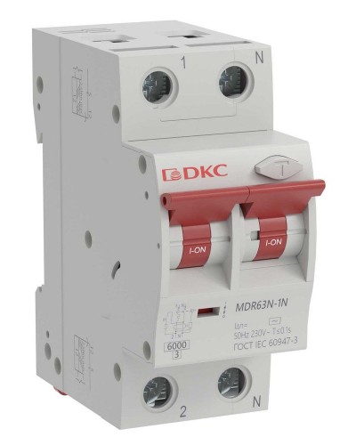 YON max MDR, 1P+N, 30mA, 50A, 6kA, А (MDR63N-1N2C50-A). Автоматический выключатель дифференциального тока. ДКС в Альметьевске
