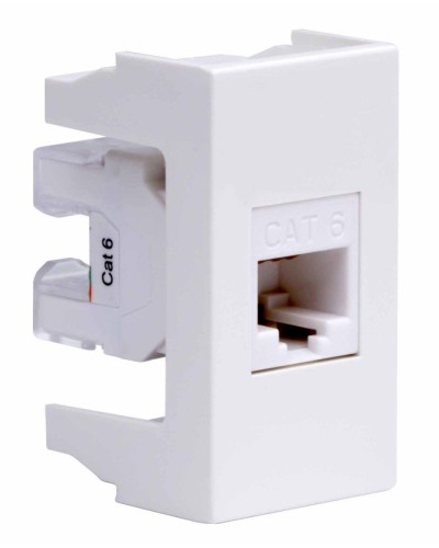Розетка RJ-45 Viva 1 модуль кат.6A белая (45058). Розетка компьютерная экранированная с одним разъёмом. ДКС в Альметьевске