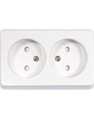 Розетка двойная открытой установки без з/к, бежевый, LK Standard (813601). Розетка без заземляющих контактов с защитными шторками. Экопласт в Альметьевске