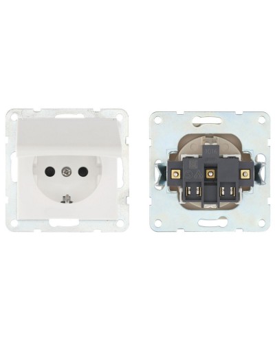 Розетка с з/к, шторками и крышкой, белый LK60 (863404-1). Розетка. Экопласт в Альметьевске