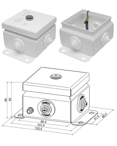 КМ IP55-0808 (без DIN рейки). Коробка монтажная электротехническая. Гефест в Альметьевске